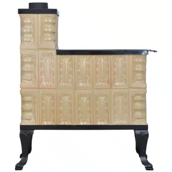 Sobă teracotă Cizmă mică Crem/Rustic, Portabil de încălzit și gătit pe lemne, 8kW - imagine 7