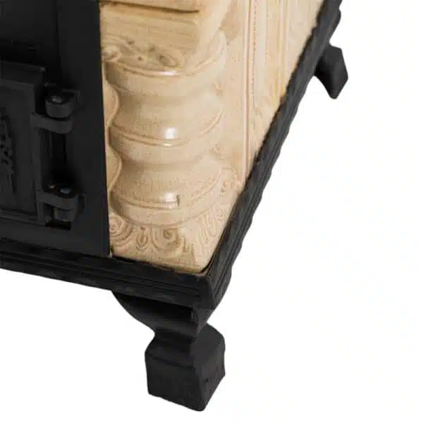 Sobă teracotă Junor CremRustic 3R, Sobă din teracotă pe lemne cu plită și ușă focar sticlă, 6kW - imagine 11