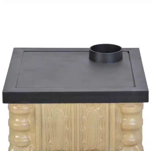 Sobă teracotă Junor CremRustic 3R, Sobă din teracotă pe lemne cu plită și ușă focar sticlă, 6kW - imagine 8