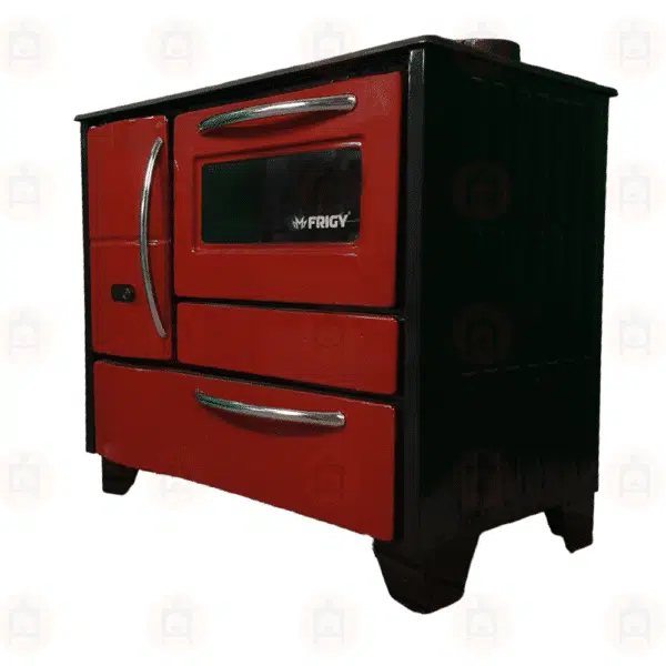 Sobă de gătit Frigy BK50, Roșu cu plită si cuptor, 7 kW 8