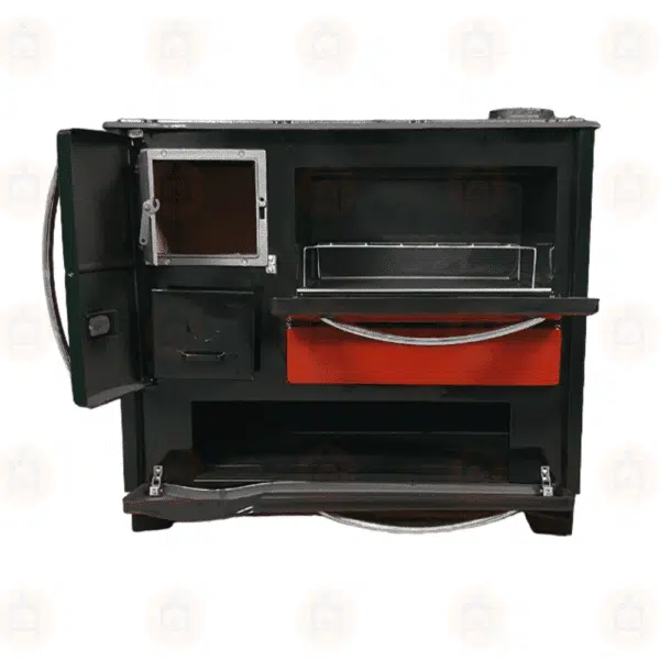 Sobă de gătit Frigy BK50, Roșu cu plită si cuptor, 7 kW 4