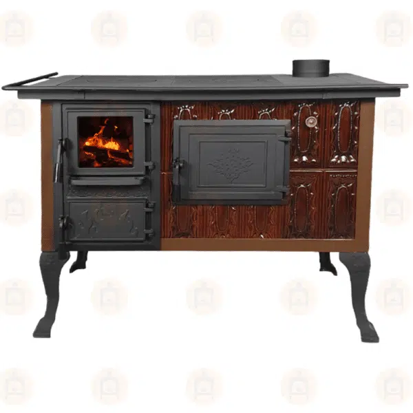 Teracotă Norbo Maro ușă sticlă, De gătit în cadru maro, picioare și ușă mat negru, 8kW 2