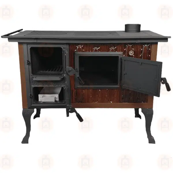 Teracotă Norbo Maro ușă sticlă, De gătit în cadru maro, picioare și ușă mat negru, 8kW 3