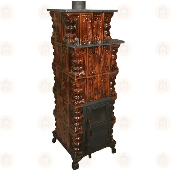 Sobă Teracotă Caro Maro/Auriu 5R, Sobă de teracotă pe lemne cu Granit, 10 kW 3