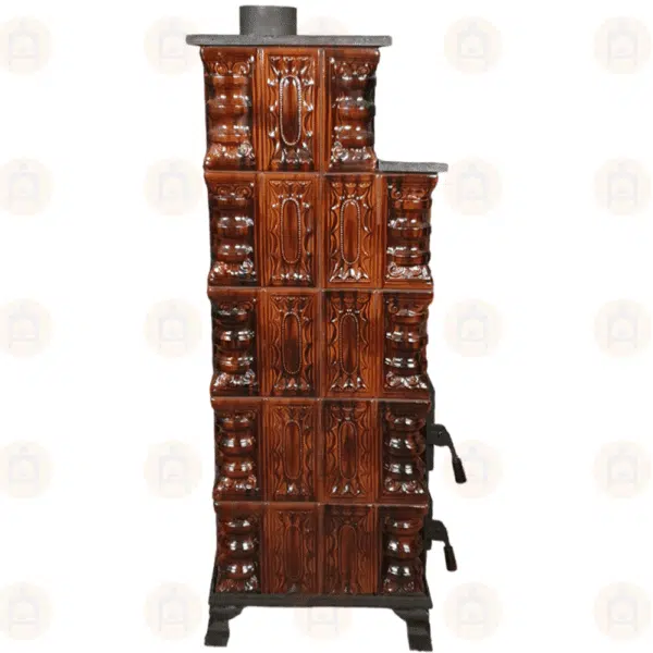 Sobă Teracotă Caro Maro/Auriu 5R, Sobă de teracotă pe lemne cu Granit, 10 kW 4