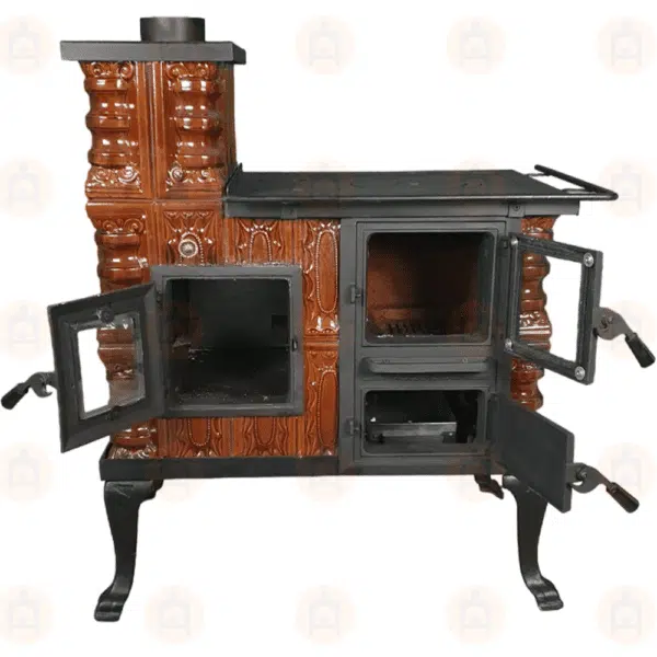 Teracotă Premium cizmă mică Maro/Natur, De incălzit și gătit cu ușa sticlă, 8kW 5