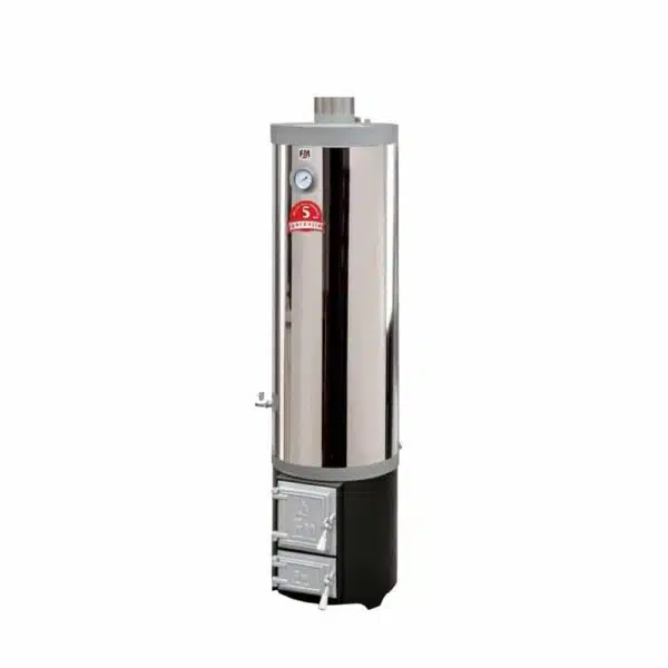 Ansamblu boiler pe lemne din tablă de oțel de 120 L