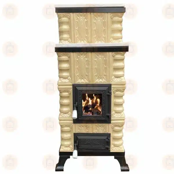 Sobă teracotă pe lemne 7kW Crem/Rustic