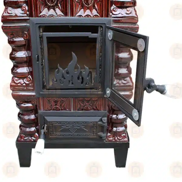 Sobă de teracotă 6 rânduri de încălzit cu marmură 10kW, Maro 9