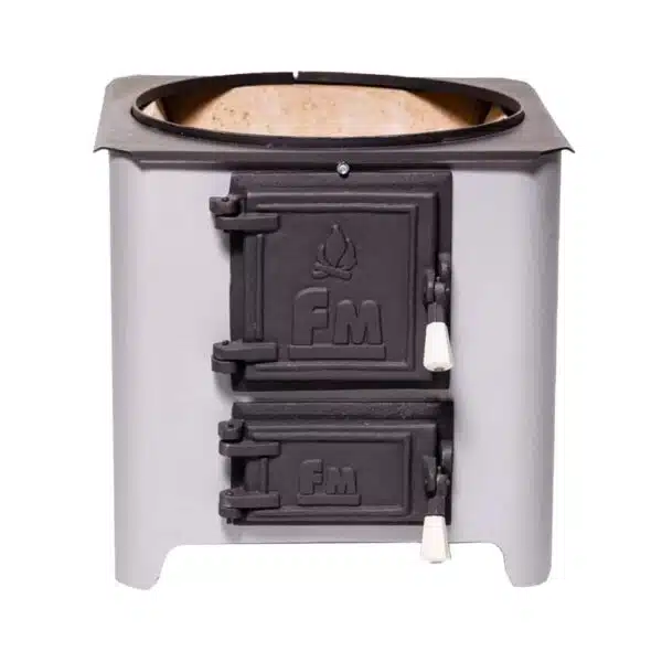 Acél Fatüzelésű és Villanybojler szerelvény 90L, Öntöttvas ajtós tűztérrel, 2kg/h - Image 2