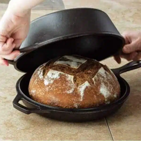 Öntöttvas nyeles lábas serpenyő fedővel 2in1, 26 cm - Image 5