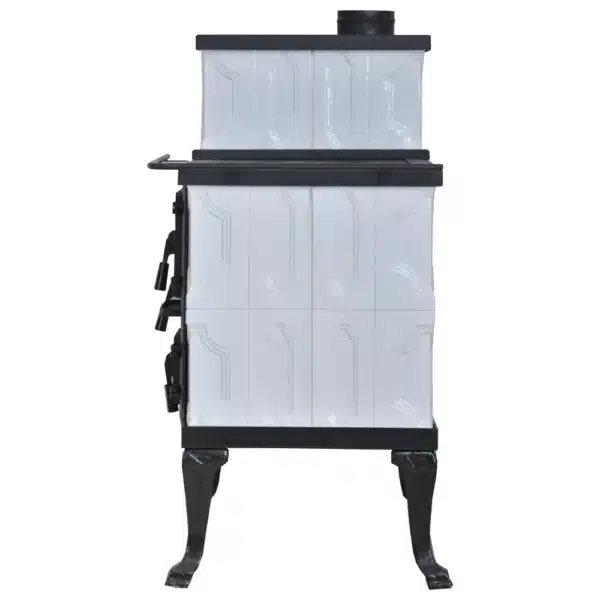 Sobă teracotă Cizmă mică Alb Premium, De încălzit și gătit alb pe lemne, 8kW - imagine 6