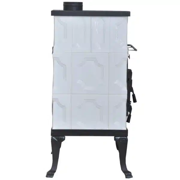 Sobă teracotă Cizmă mică Alb Premium, De încălzit și gătit alb pe lemne, 8kW - imagine 5