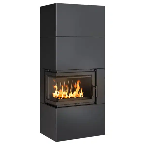 Șemineu complet Simplu BOX, 10kW Negru
