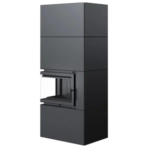 Șemineu complet Simplu BOX, 10kW Negru - imagine 2