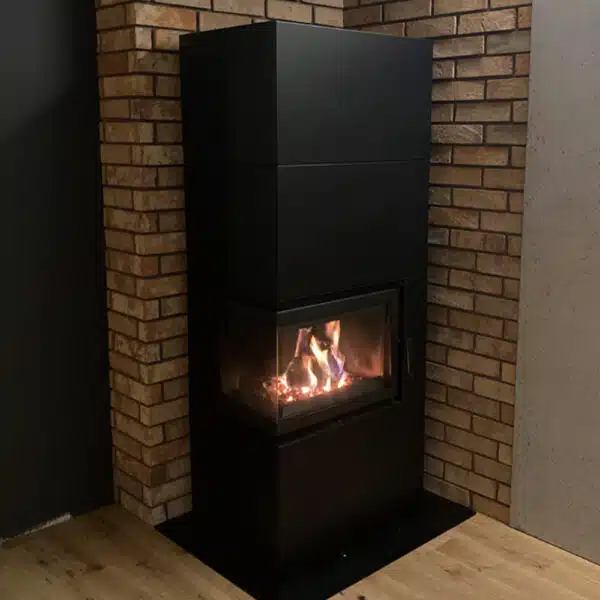Șemineu complet Simplu BOX, 10kW Negru - imagine 4