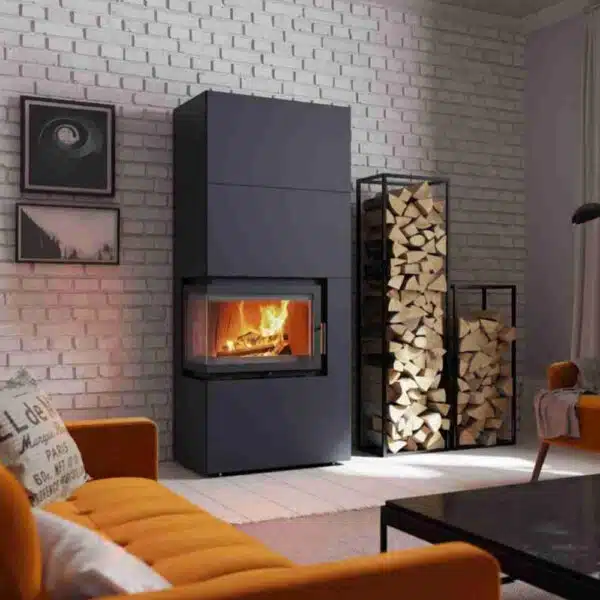 Șemineu complet Simplu BOX, 10kW Negru - imagine 5