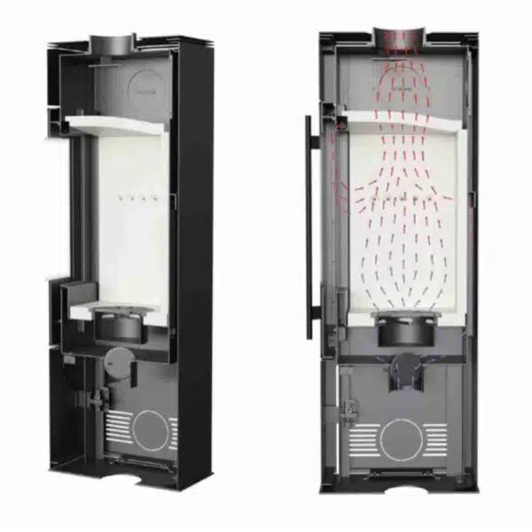 Șemineu Thor pe lemne, 8kW-10kW, din oțel - imagine 4