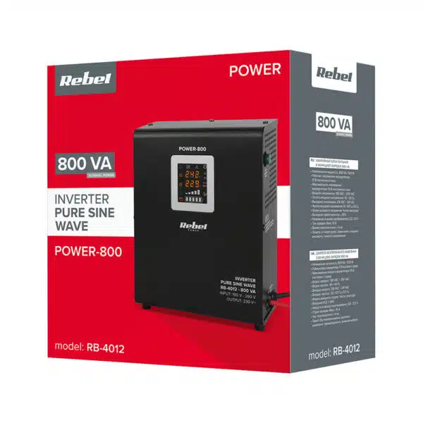 UPS de perete REBEL, Centrale Termice Sinus PUR 800VA, 500W 12V - imagine 5
