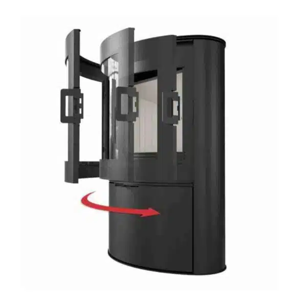 Șemineu Aura pe lemne, 8kW-10.5kW Oțel+Șamotă - imagine 2
