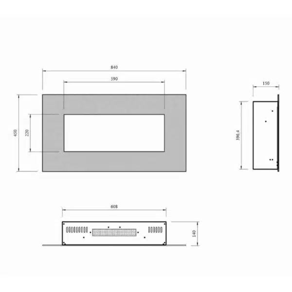 Șemineu încorporabil Electric Neptun, de Perete 1500W - imagine 6