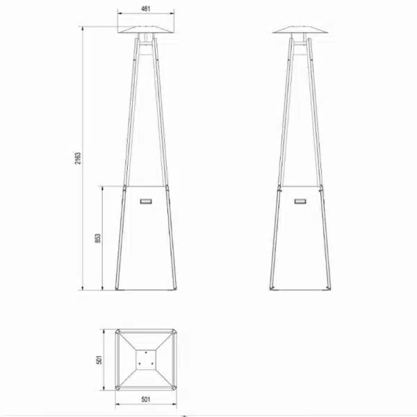 Încălzitoare terasă umbrella Alb, 12kW, Încălzitor de terasă pe gaz - imagine 6