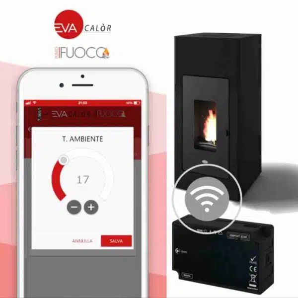 Șemineu Thelma CARBON pe peleți, 9,5KW, cu modul WI-FI - imagine 2