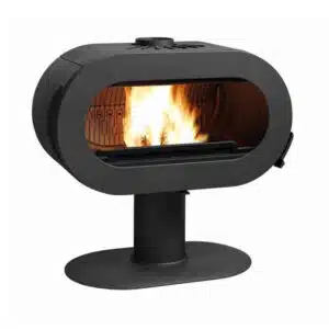 Șemineu fontă pe picior Fifty, pe lemne, negru, 10-15kW