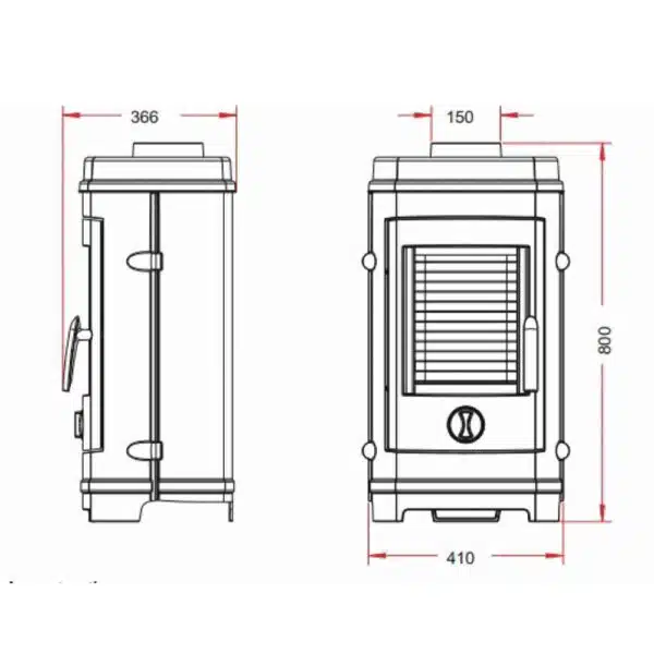 Șemineu fontă Remilly pe lemne, Eco Design, 7-10.5kW - imagine 5