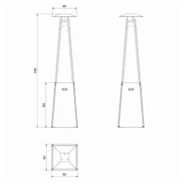 Încălzitoare terasă umbrella Negru, 12kW, Încălzitor de terasă pe gaz - imagine 5