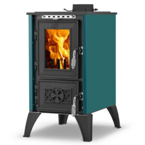 Șemineu fontă Iglo Turcoaz, Hunor 806 pe lemn și brichete, 10,6kW