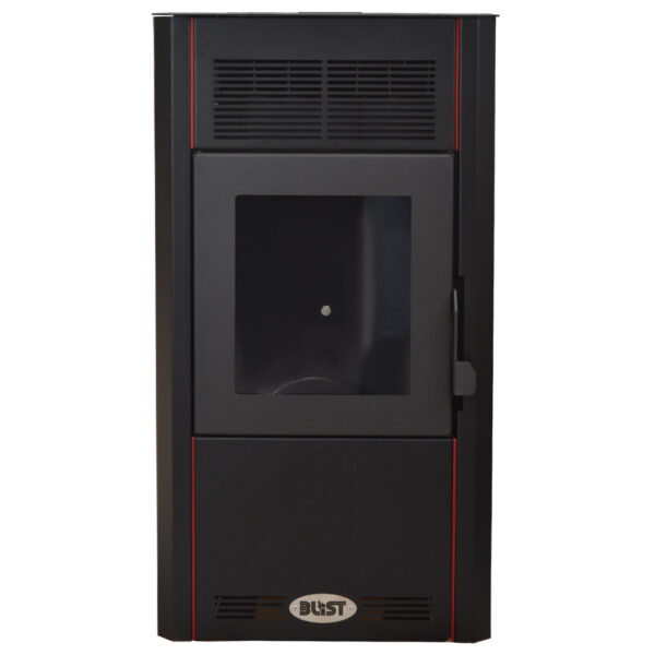 OPTIMA 10kW piros pelletkályha, öntvény égéstérrel, belső ventilátorral - Image 3