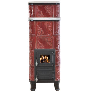 Sobă Teracotă ROZA Bourgogne 5RG, Sobă de teracotă pe lemne cu marmură, 9kW