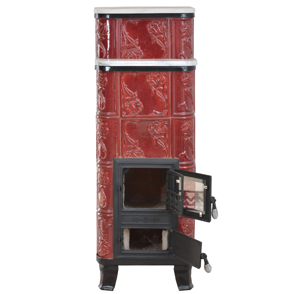 Sobă Teracotă ROZA Bourgogne 5RG, Sobă de teracotă pe lemne cu marmură, 9kW - imagine 2