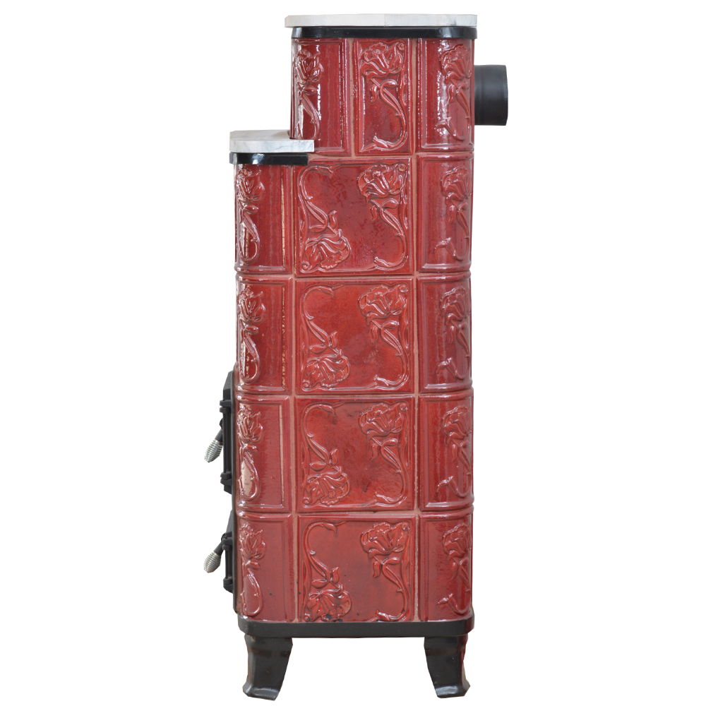 Sobă Teracotă ROZA Bourgogne 5RG, Sobă de teracotă pe lemne cu marmură, 9kW - imagine 7