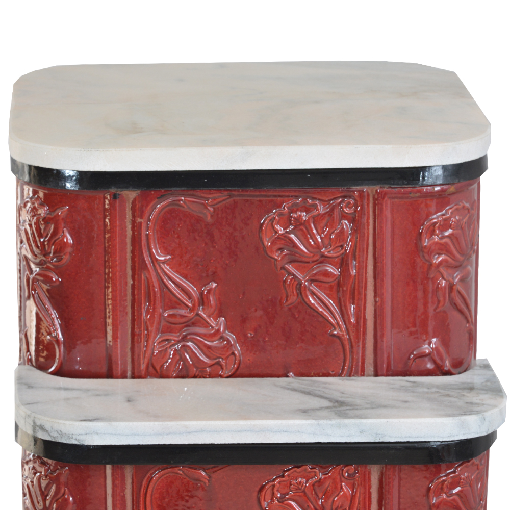 Sobă Teracotă ROZA Bourgogne 5RG, Sobă de teracotă pe lemne cu marmură, 9kW - imagine 10