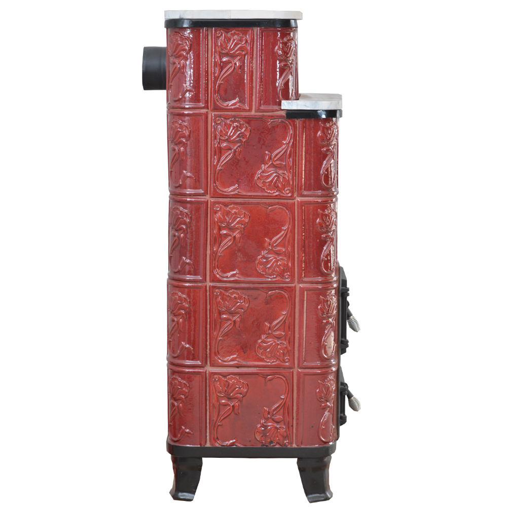 Sobă Teracotă ROZA Bourgogne 5RG, Sobă de teracotă pe lemne cu marmură, 9kW - imagine 6