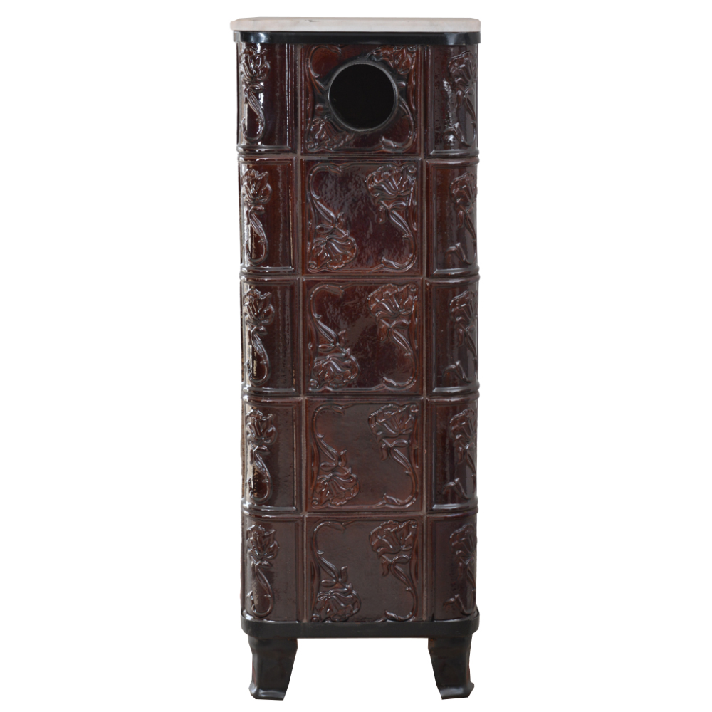 Sobă Teracotă ROZA Maro 5RG, Sobă de teracotă pe lemne cu marmură, 9kW - imagine 8