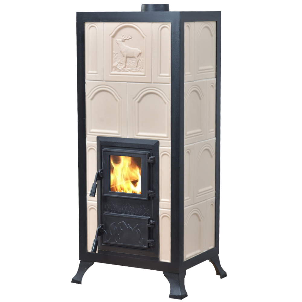 Sobă de teracotă Crem Premium 4R, Sobă din teracotă pe lemne Crem, 9.8kW