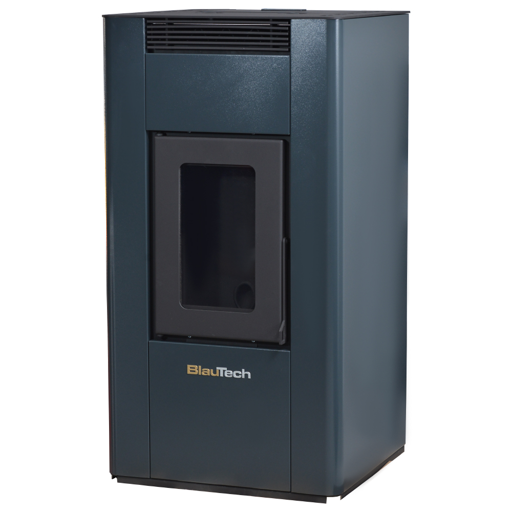 Termosemineu pe peleți Gri Petrol, Blautech tip centrală, 23kW, cu modul de WI-FI